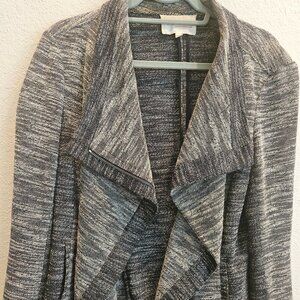 Vince Camuto black utility M Office Military Moto jacket asymetrical Lagenlook M